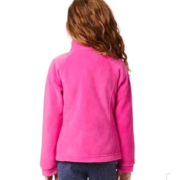 Columbia Girls Bubblegum Pink Ice Benton Springs Full Zip Fleece Jacket Size 5 - Picture 3 of 14
